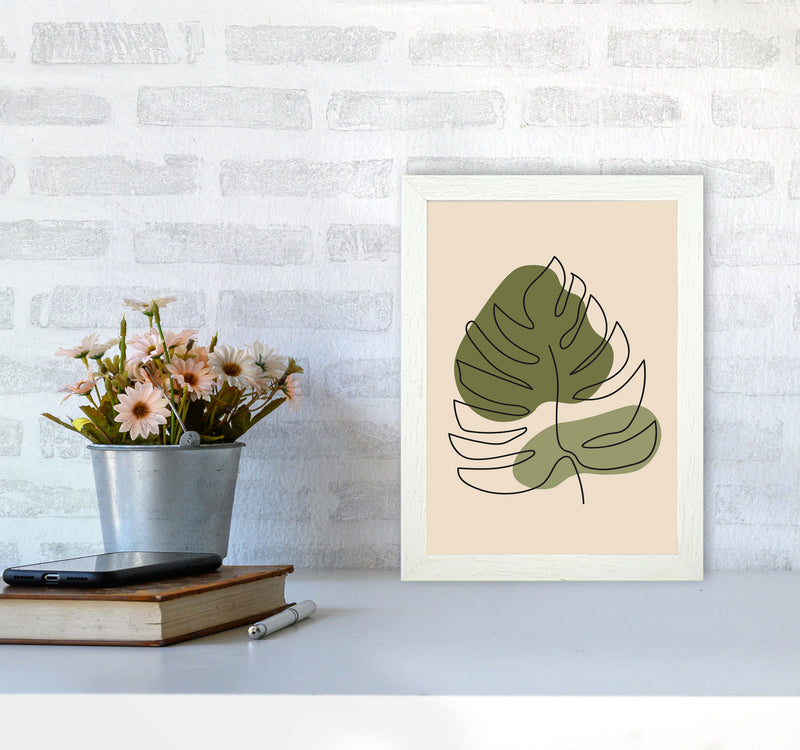 Abstract One Line Leaf Drawing II Art Print by Jason Stanley A4 Oak Frame