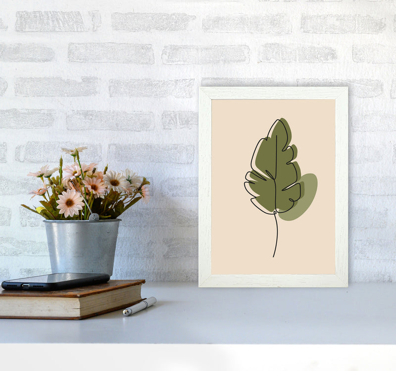 Abstract One Line Leaf Drawing III Art Print by Jason Stanley A4 Oak Frame