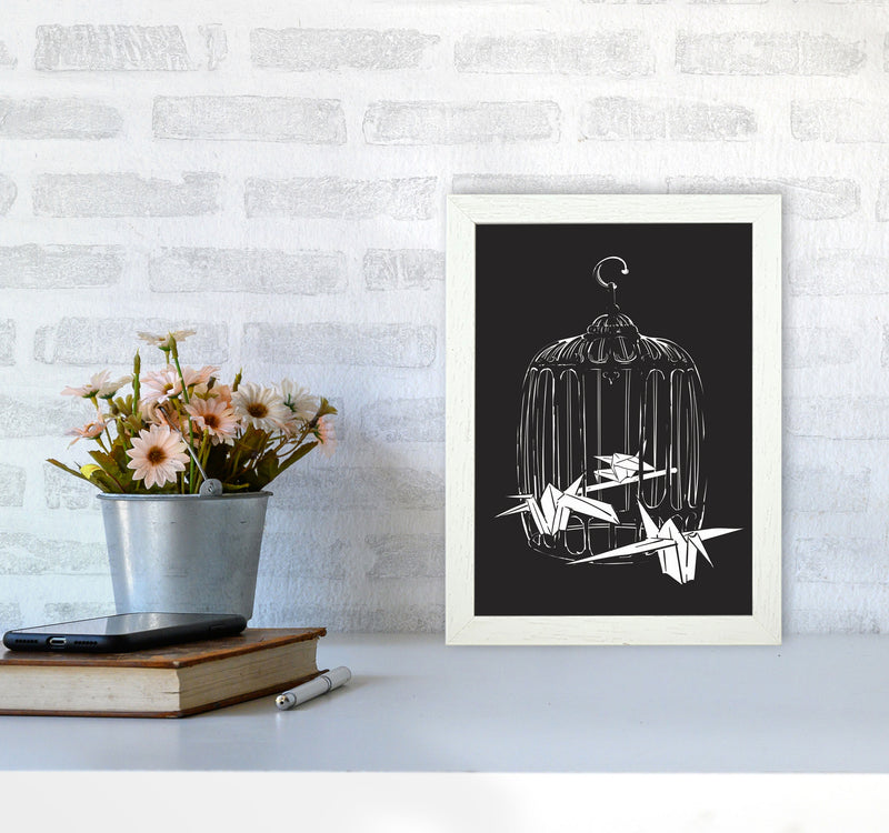 Origami Birds Art Print by Jason Stanley A4 Oak Frame