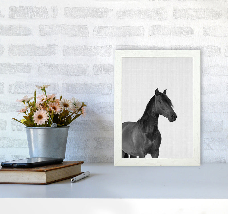 The Dark Horse Rides At Night Art Print by Jason Stanley A4 Oak Frame