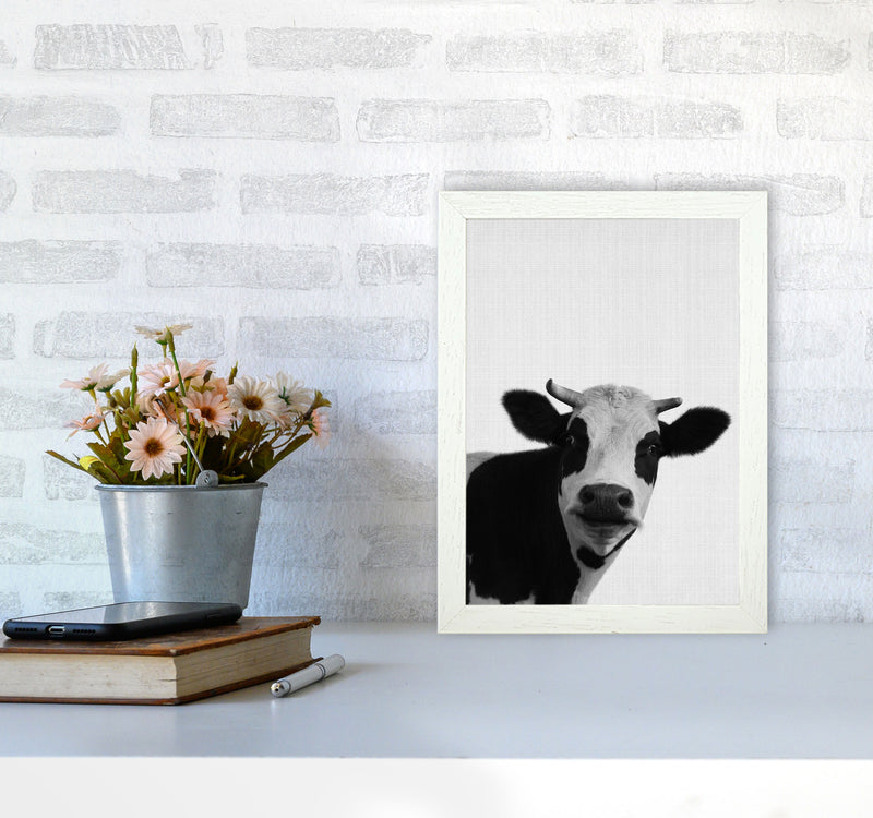 Holy Cow Art Print by Jason Stanley A4 Oak Frame