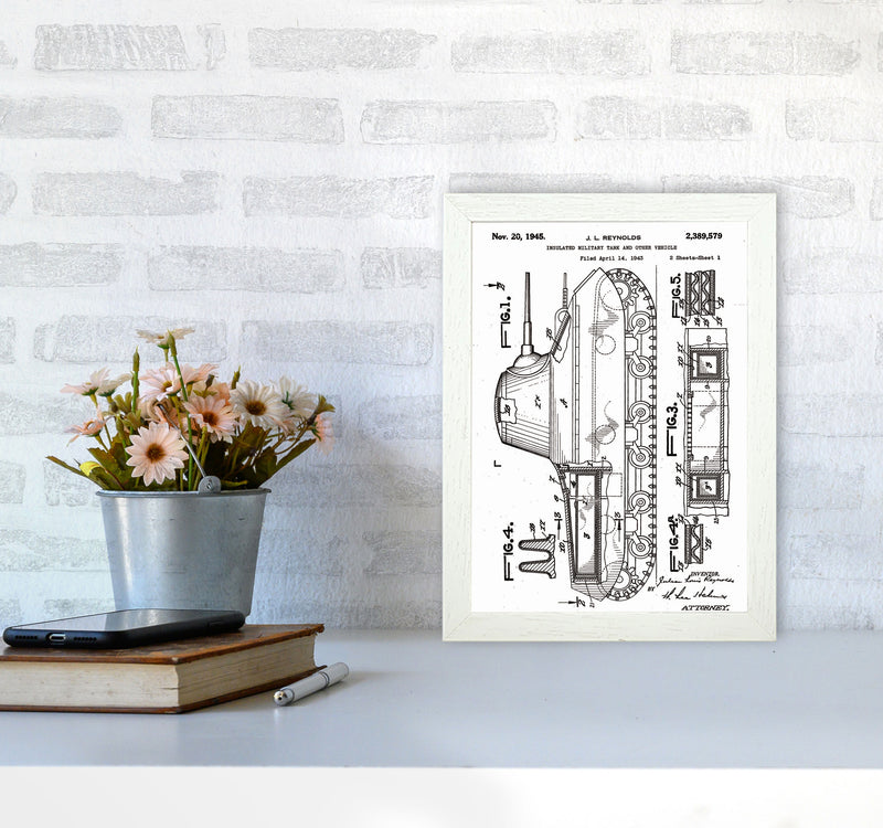 Military Tank 2 Patent Art Print by Jason Stanley A4 Oak Frame