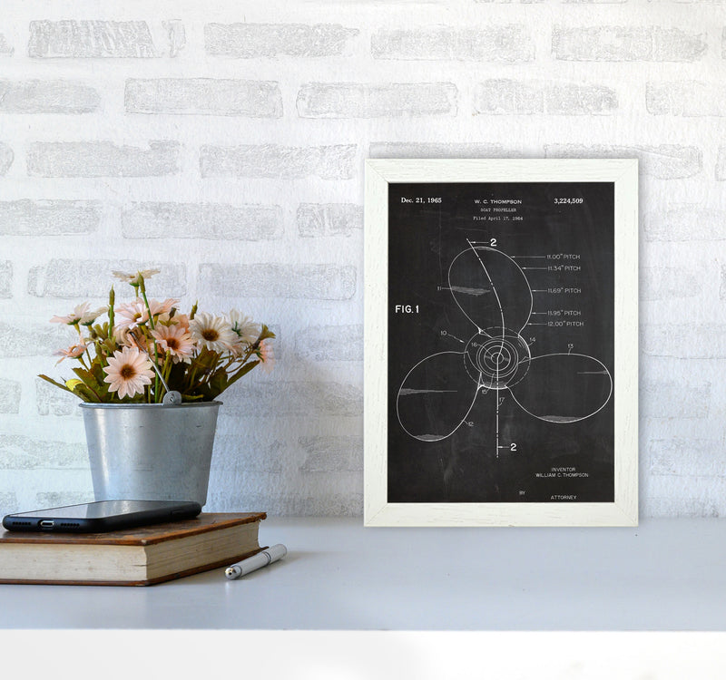 Boat Propeller Patent Art Print by Jason Stanley A4 Oak Frame