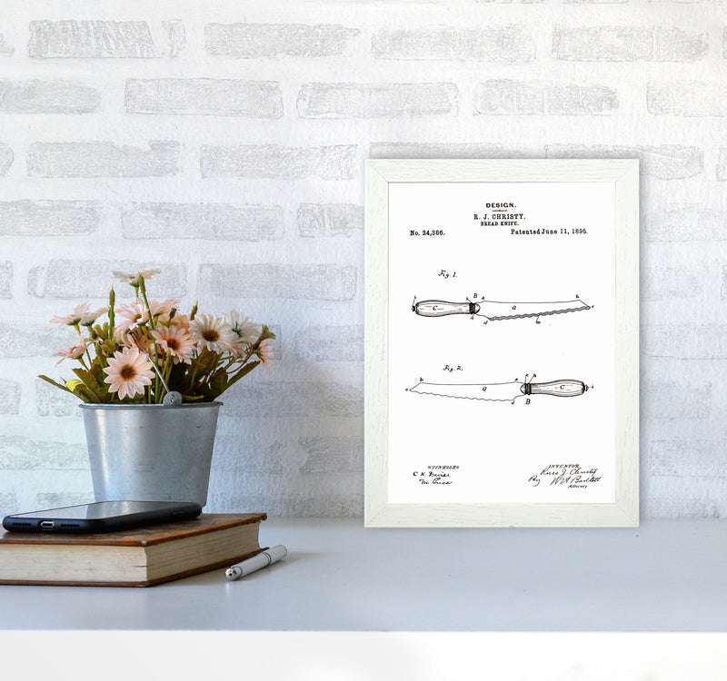 Bread Knife Patent Art Print by Jason Stanley A4 Oak Frame