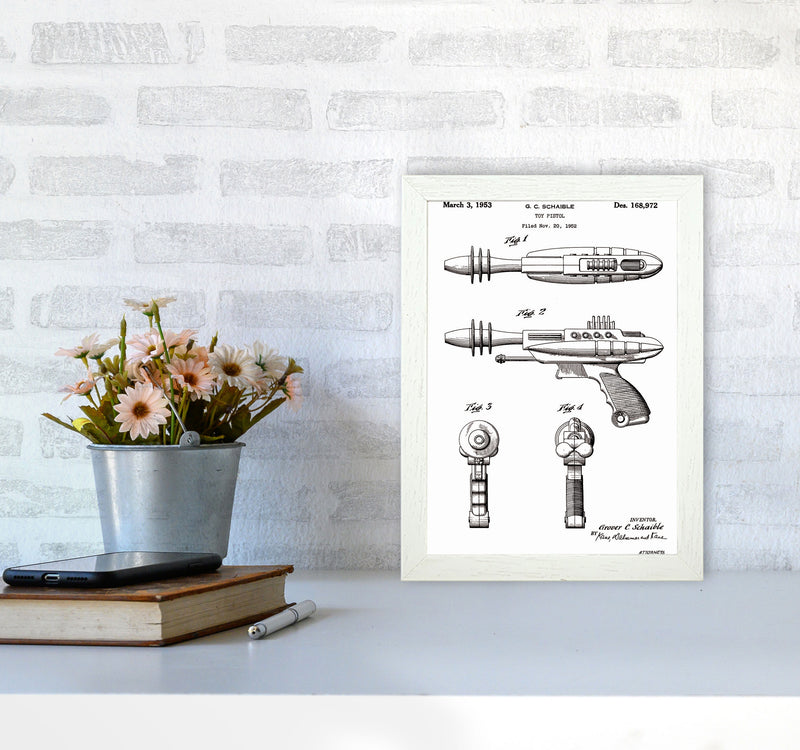 Ray Gun Patent Art Print by Jason Stanley A4 Oak Frame