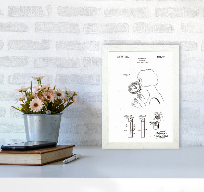 Lipstick Patent Art Print by Jason Stanley A4 Oak Frame