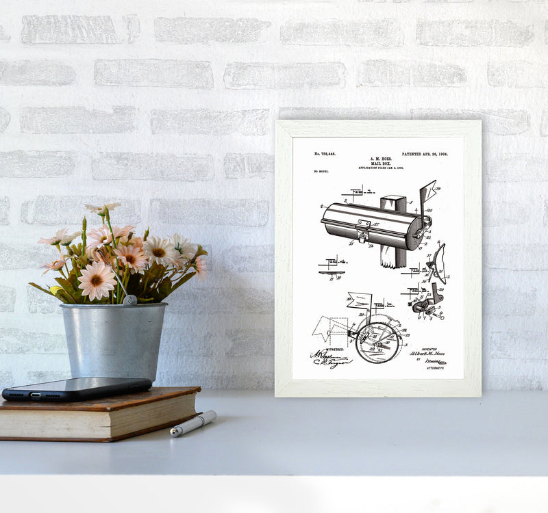 Mailbox Patent Art Print by Jason Stanley A4 Oak Frame