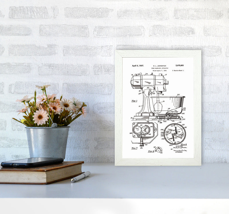 Mixer Patent Art Print by Jason Stanley A4 Oak Frame