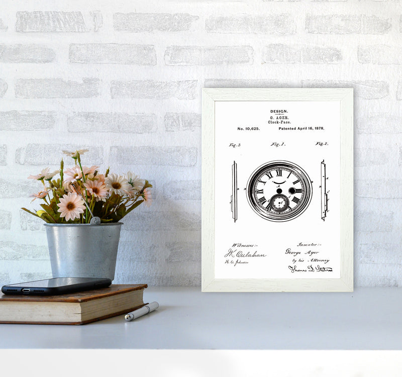 Clock Patent Art Print by Jason Stanley A4 Oak Frame