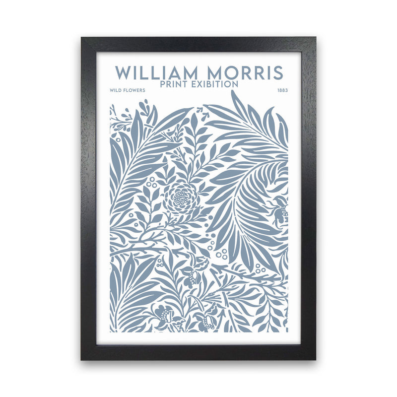 William Morris Print Exibition White Art Print by Jason Stanley Black Grain