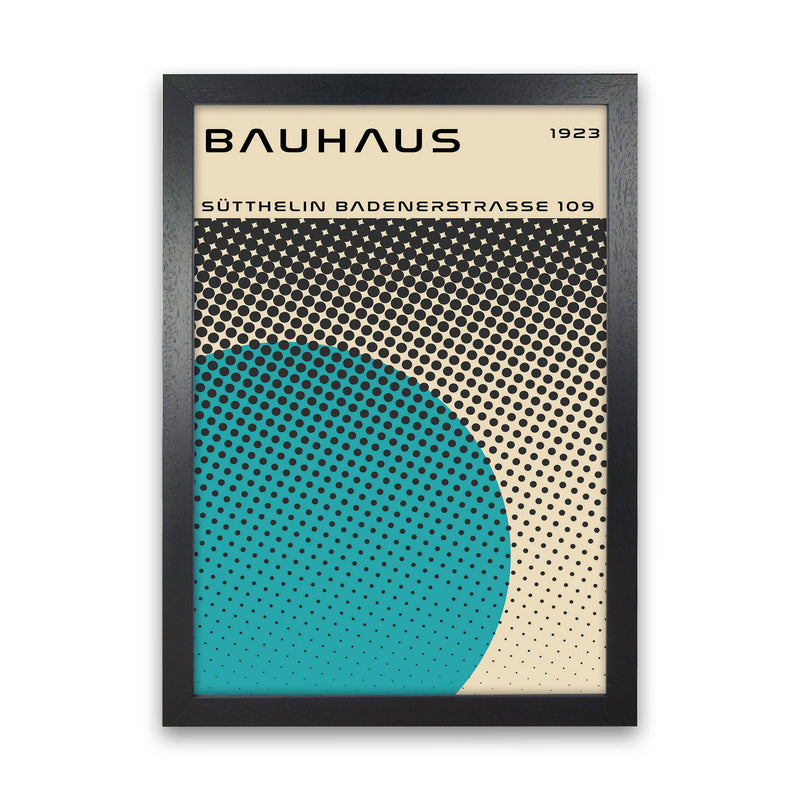 Bauhaus Geometric Teal Vibe II Art Print by Jason Stanley Black Grain