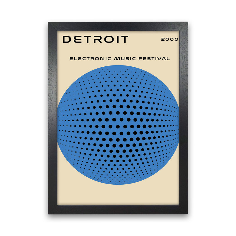 Detroit Electronic Music Festival Art Print by Jason Stanley Black Grain