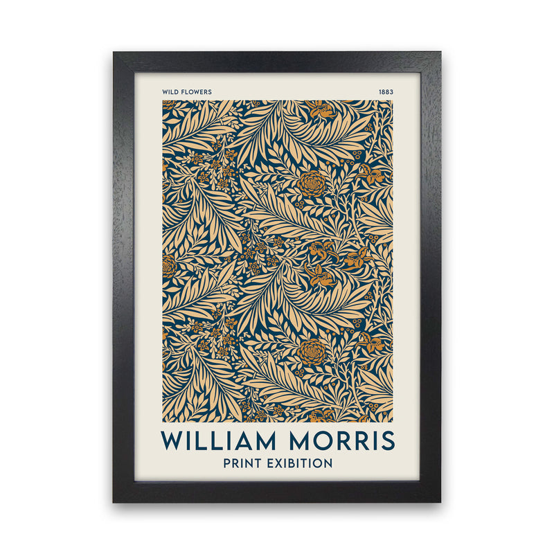 William Morris- Wild Flowers Art Print by Jason Stanley Black Grain