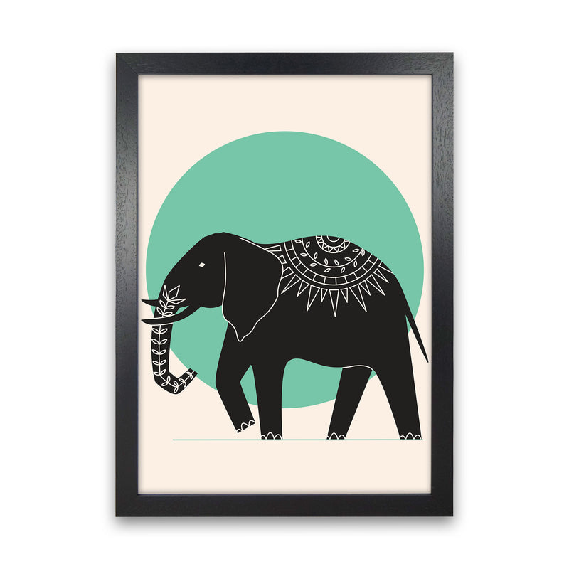 Elephant Green Moonlight Art Print by Jason Stanley Black Grain
