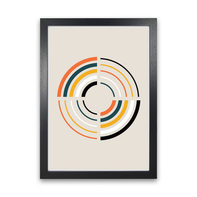 Retro Geometric Circle 2 Art Print by Jason Stanley Black Grain