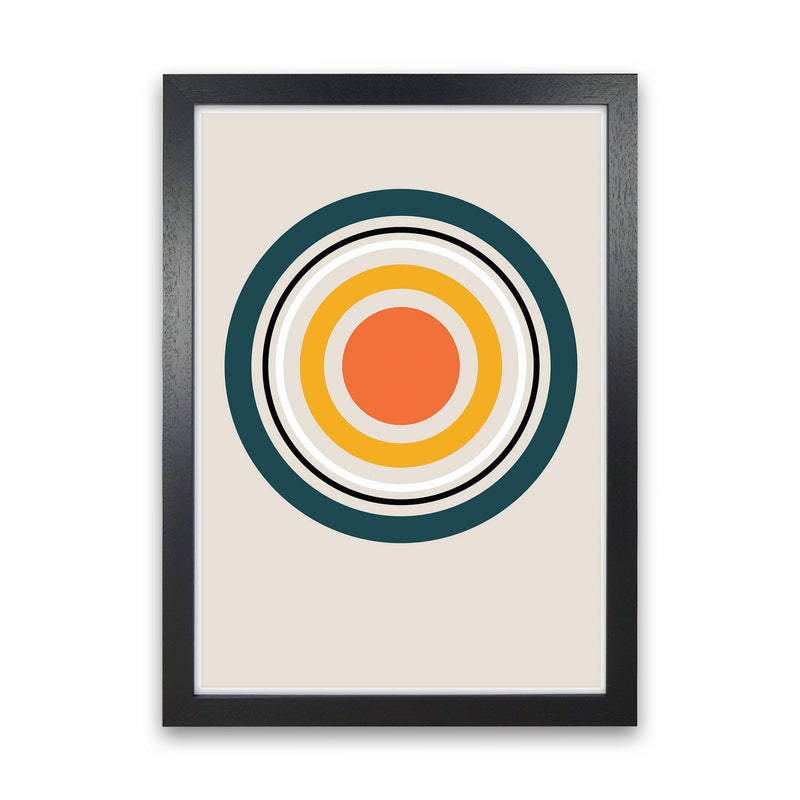 Retro Geometric Circle 3 Art Print by Jason Stanley Black Grain