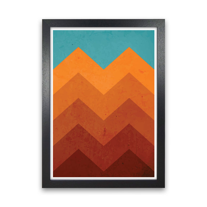 Abstract Orange Mountain Art Print by Jason Stanley Black Grain