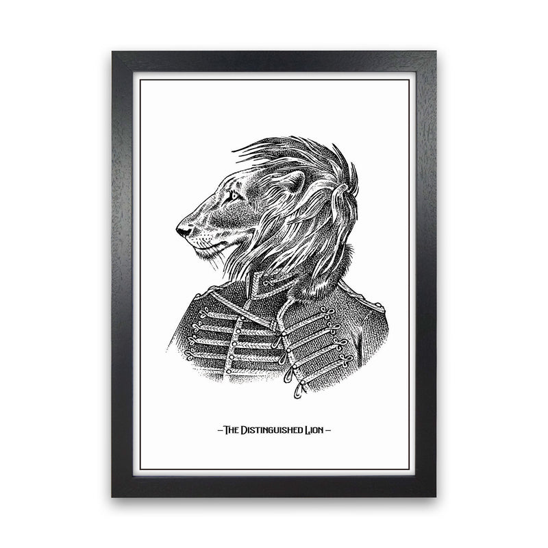 The Distinguished Lion Art Print by Jason Stanley Black Grain