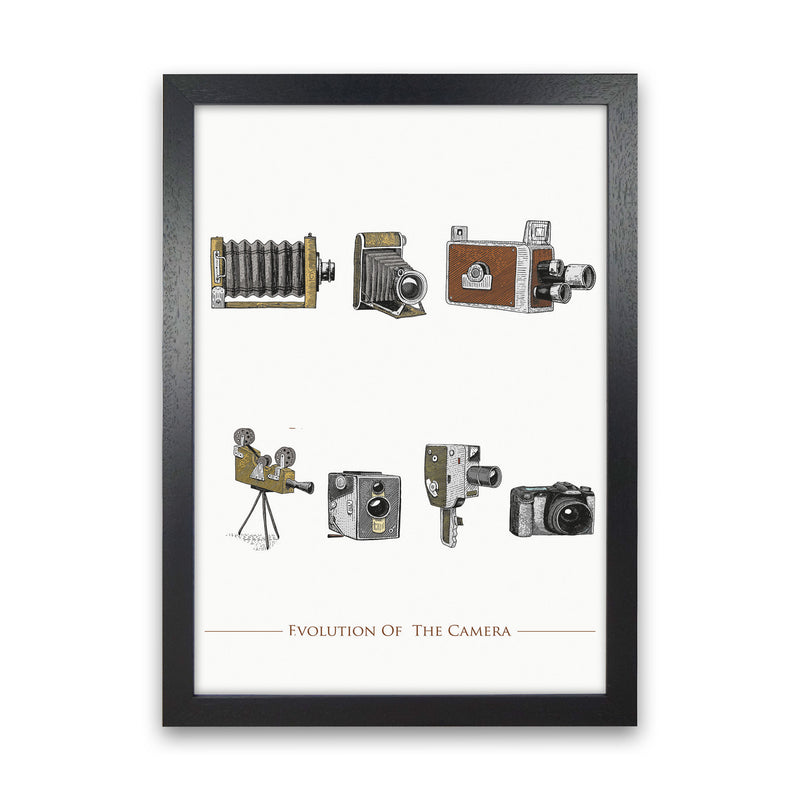 Evolution Of The Camera Art Print by Jason Stanley Black Grain