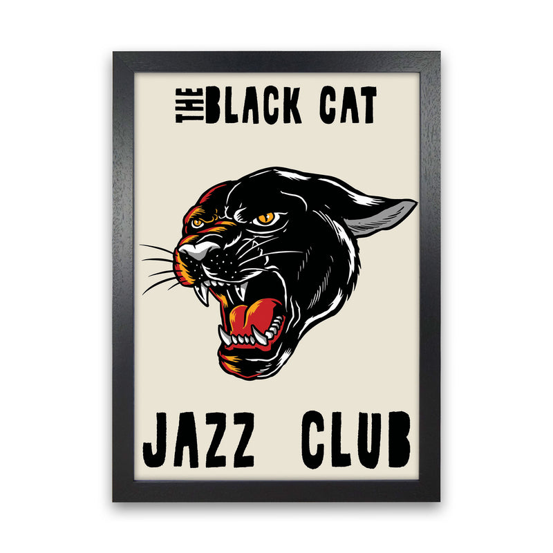 The Black Cat Jazz Club Art Print by Jason Stanley Black Grain