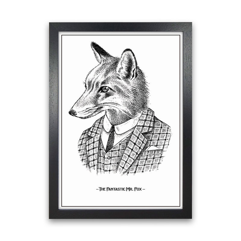 The Fantastic Mr. Fox Art Print by Jason Stanley Black Grain