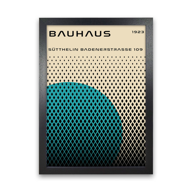 Bauhaus Geometric Teal Art Print by Jason Stanley Black Grain