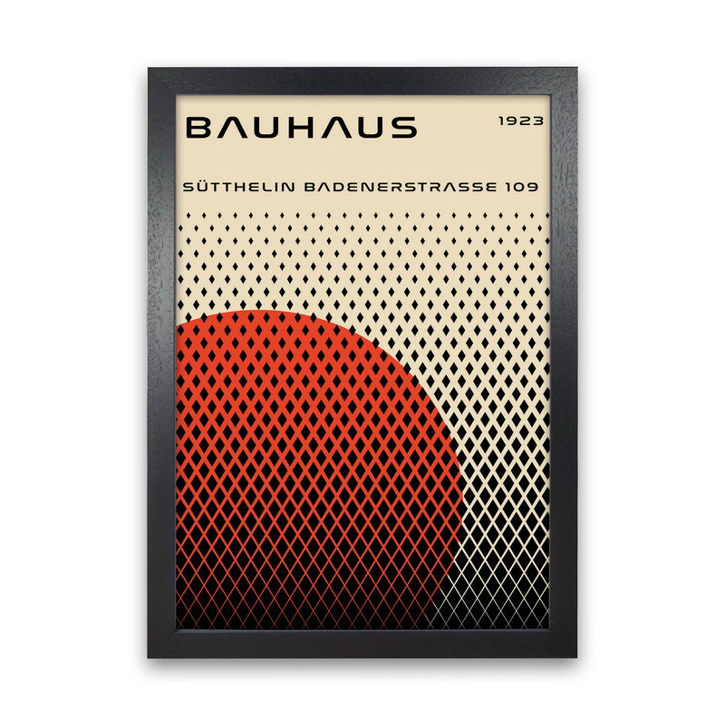 Bauhaus Geometric Red Art Print by Jason Stanley Black Grain