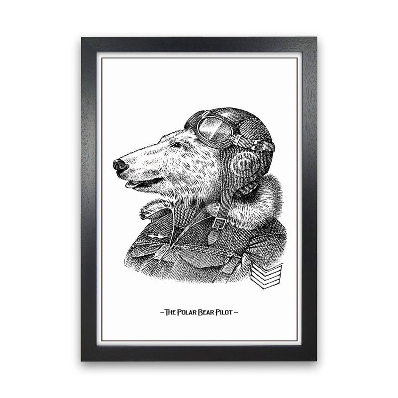 The Poler Bear Pilot Art Print by Jason Stanley Black Grain