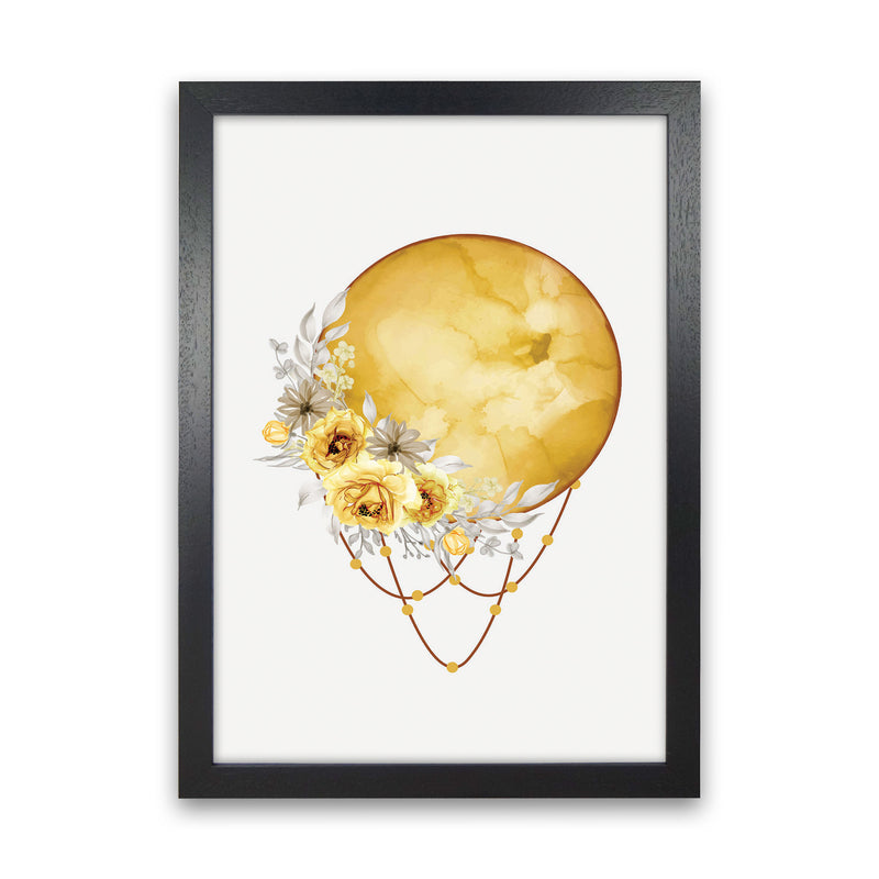 Watercolor Full Moon Art Print by Jason Stanley Black Grain