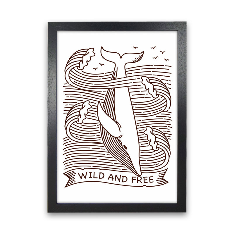 Wild And Free Whale Art Print by Jason Stanley Black Grain