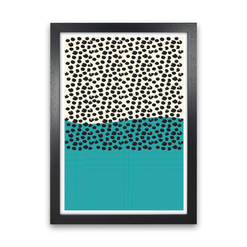 Blue Vibe Halftone Art Print by Jason Stanley Black Grain