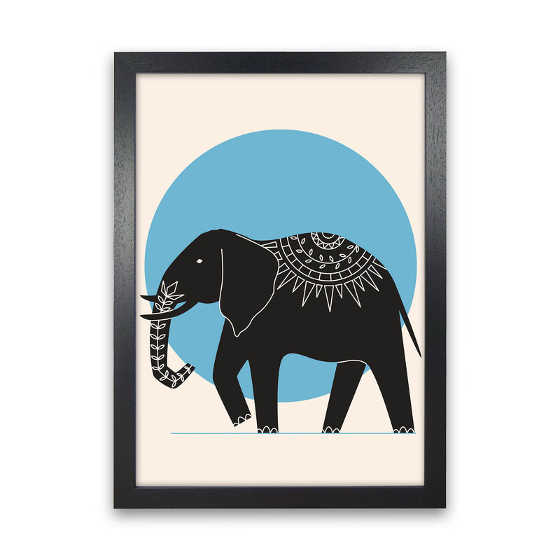 Elephant Moonlight Art Print by Jason Stanley Black Grain