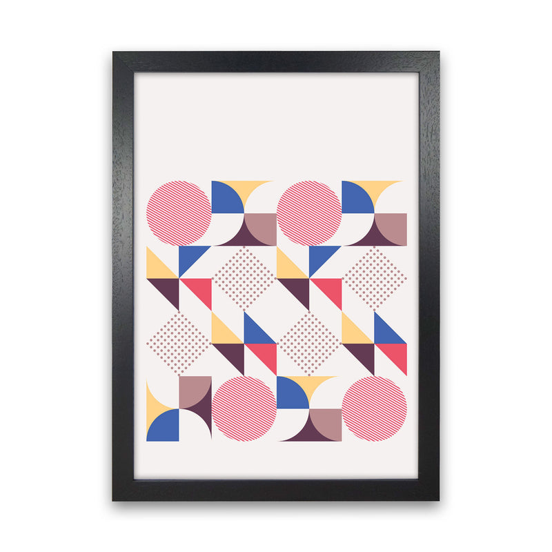 Retro Geometric 1 Art Print by Jason Stanley Black Grain