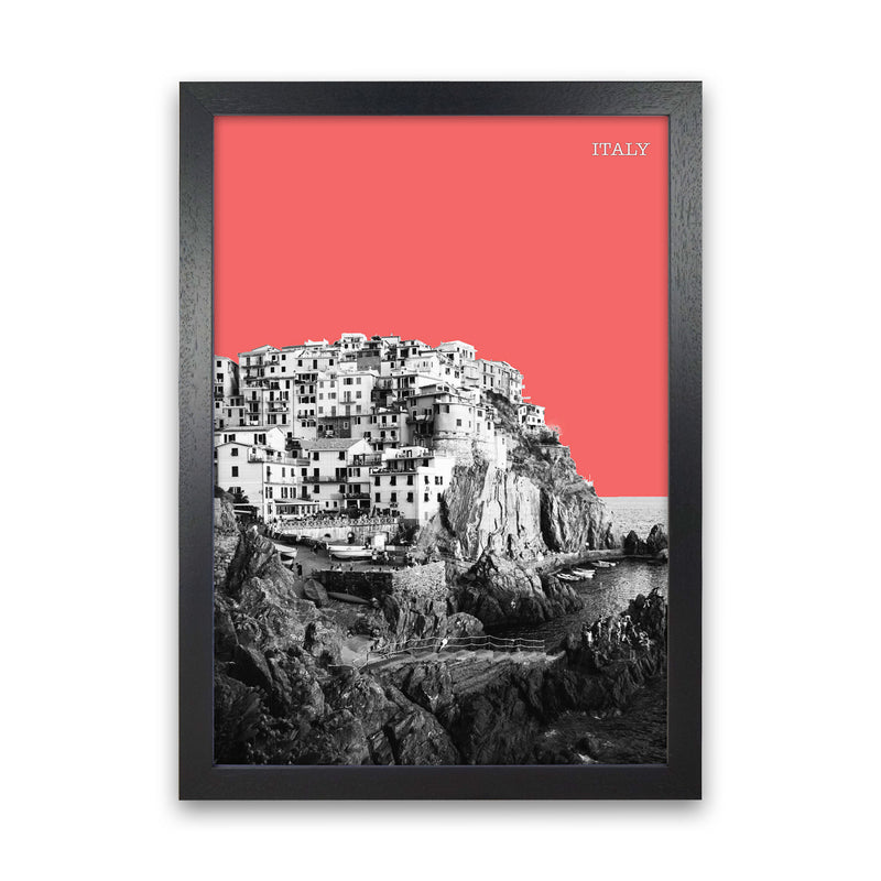 Halftone Italy Red Art Print by Jason Stanley Black Grain