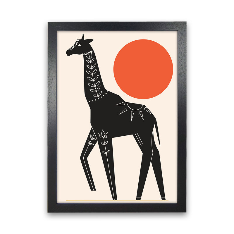 Giraffe In The Sun Art Print by Jason Stanley Black Grain