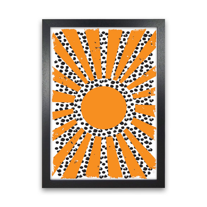 70's Inspired Sun Art Print by Jason Stanley Black Grain