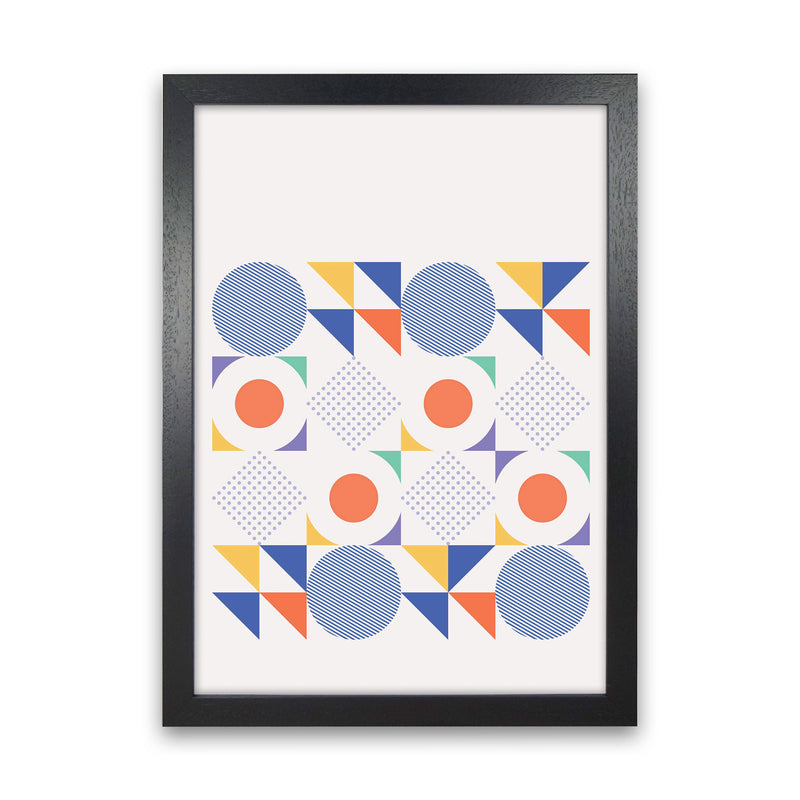 Retro Geometric 2 Art Print by Jason Stanley Black Grain