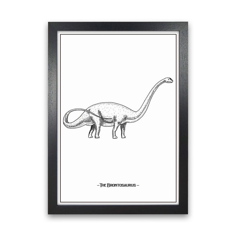 The Brontosaurus Art Print by Jason Stanley Black Grain