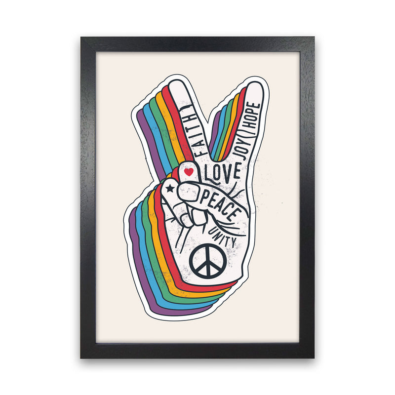 Peace And Love!! Art Print by Jason Stanley Black Grain