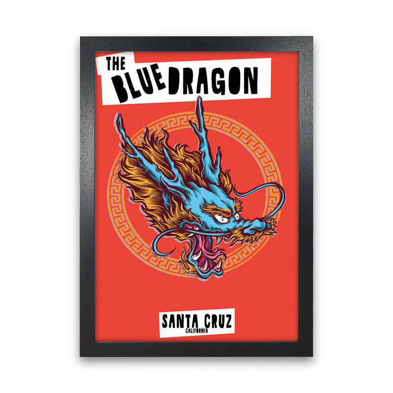 The Blue Dragon Art Print by Jason Stanley Black Grain