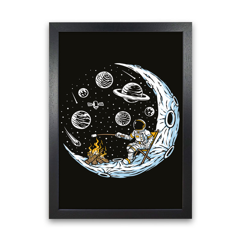 Moon Camp Vibes Art Print by Jason Stanley Black Grain