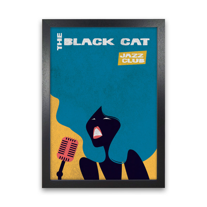 Black Cat Jazz Art Print by Jason Stanley Black Grain