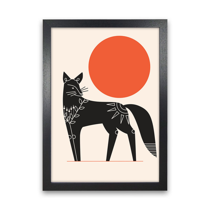 Fox And The Sun Art Print by Jason Stanley Black Grain