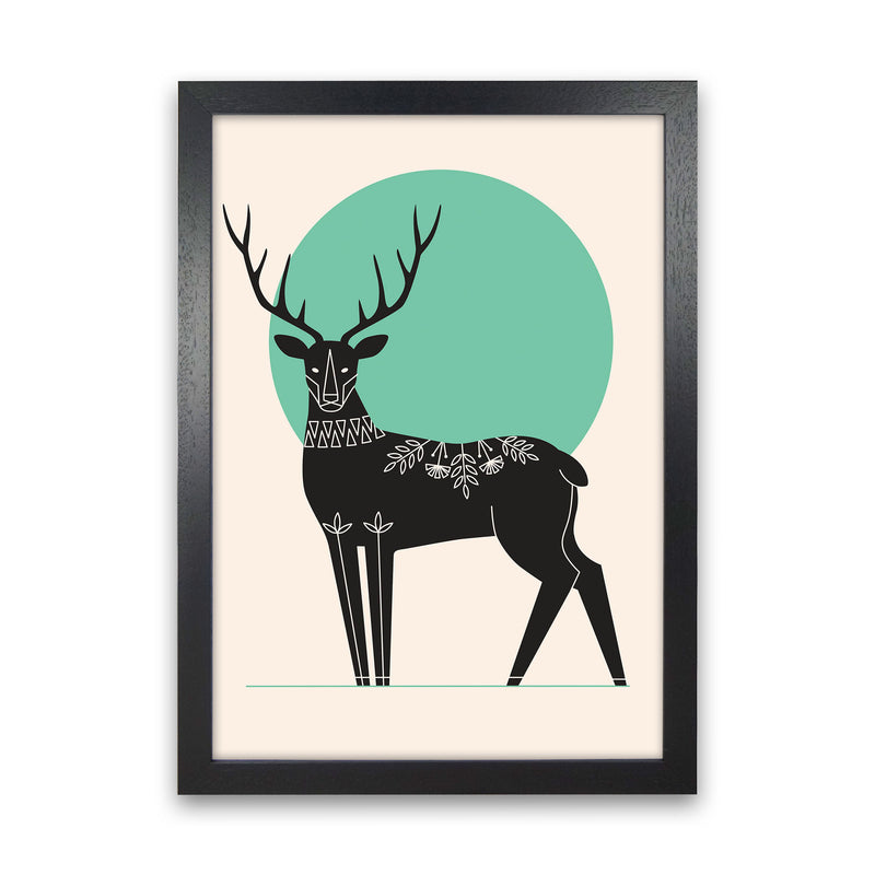 Moonlight Deer Art Print by Jason Stanley Black Grain