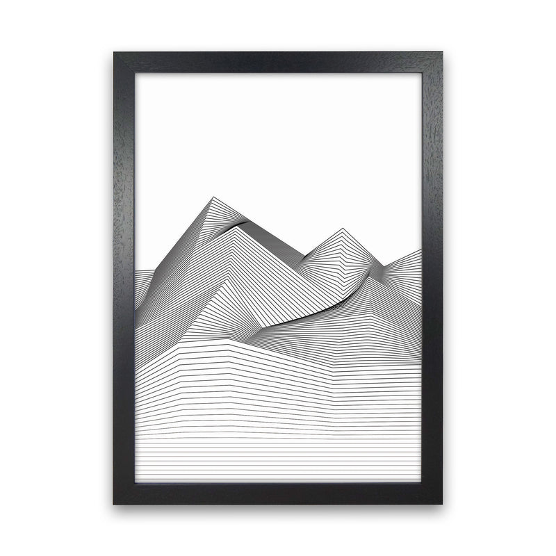 Line Mountains Art Print by Jason Stanley Black Grain