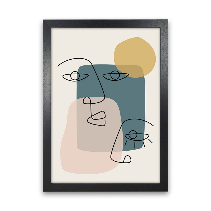 Abstract Faces Art Print by Jason Stanley Black Grain