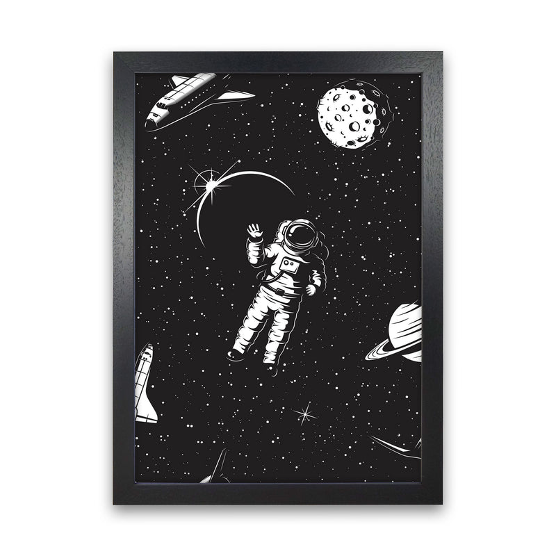 Hello Spaceman Art Print by Jason Stanley Black Grain