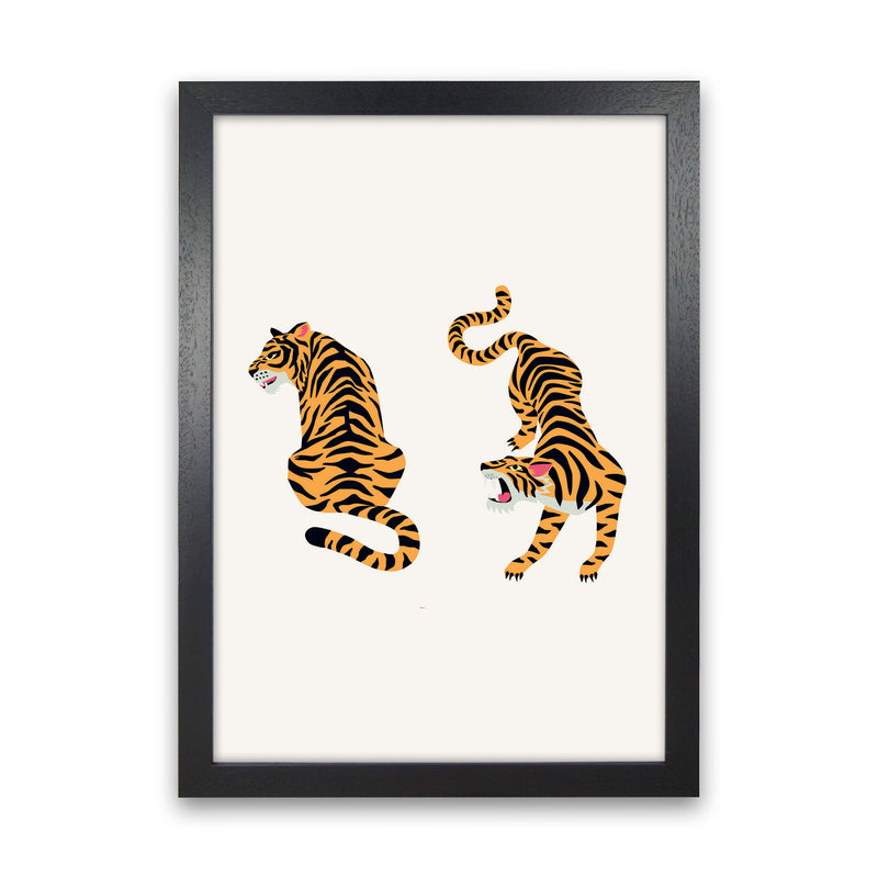 The Two Tigers Art Print by Jason Stanley Black Grain