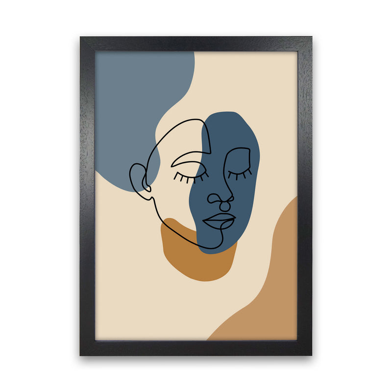 Abstract Face Art Print by Jason Stanley Black Grain