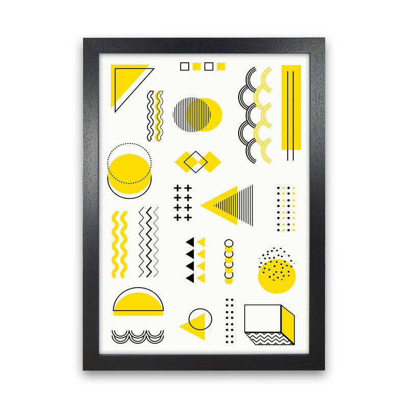 Yellow Shapes Art Print by Jason Stanley Black Grain